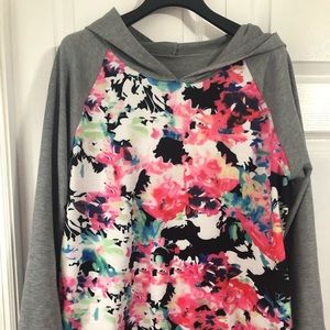 Gray floral hoodie